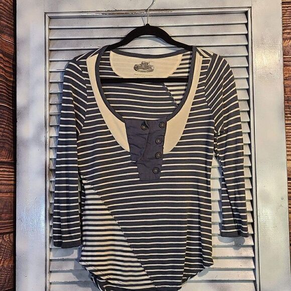 Anthro Pilcro Letterpress Sm Striped Top - Picture 5 of 12